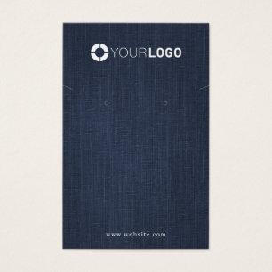 Cartes De Visite Écran d'oreille pour logo bleu marine