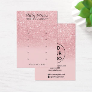 Cartes De Visite Écran d'oreille rose parties scintillant chic