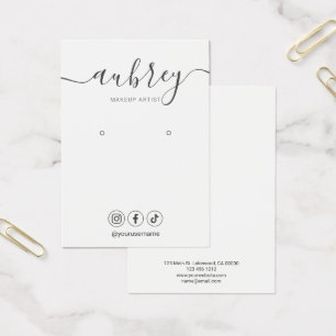 Cartes De Visite Écran d'oreille simple de script moderne
