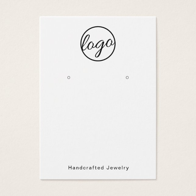 Cartes De Visite Écran d'oreille simple en noir et blanc personnali (Devant)