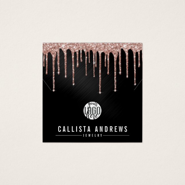 Cartes De Visite Écran du collier de la Parties scintillant noire r (Devant)