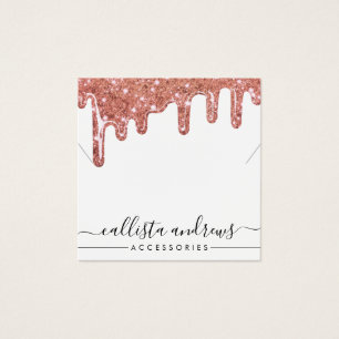Cartes De Visite Écran du collier de Parties scintillant rose Gold
