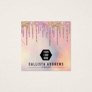 Cartes De Visite Écran du collier du logo des Parties scintillant h