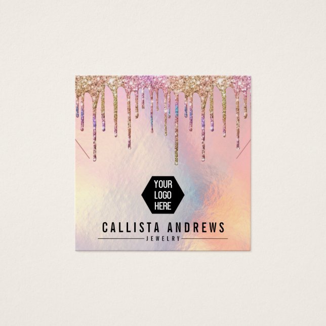 Cartes De Visite Écran du collier du logo des Parties scintillant h (Devant)