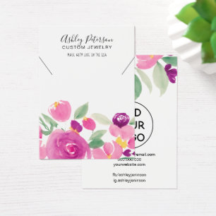 Cartes De Visite Ecran fleurie violette bijoux encolure