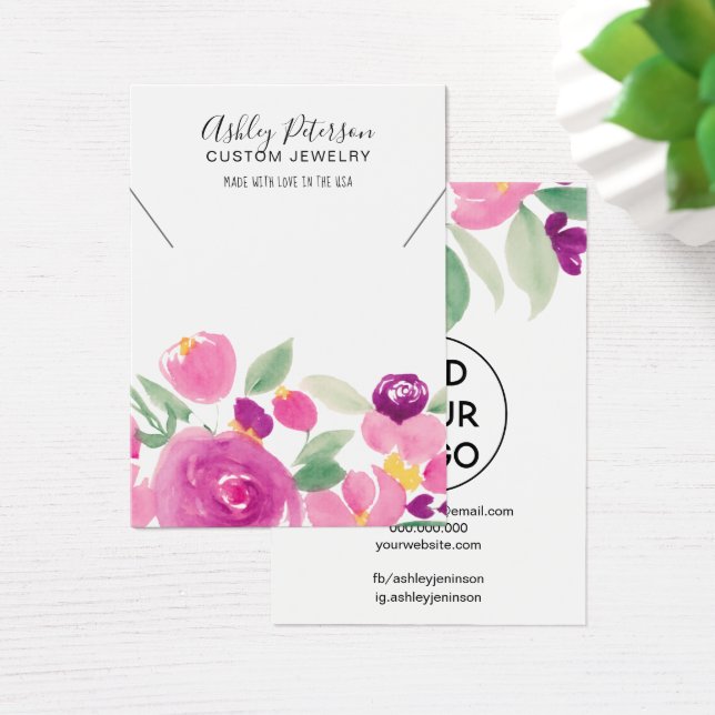 Cartes De Visite Ecran fleurie violette bijoux encolure (Bureau)