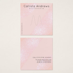 Cartes De Visite Écran Geo Heart Parties scintillant rose pâle