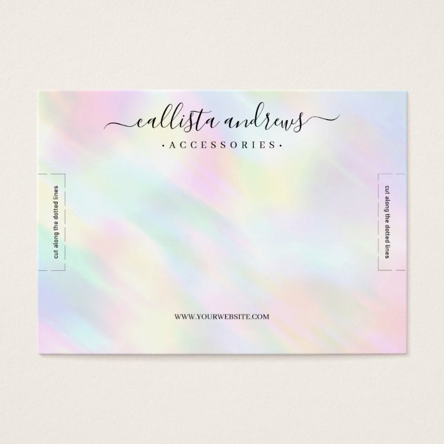 Cartes De Visite Écran moderne Pastel Holographique Arc-en-ciel (Devant)