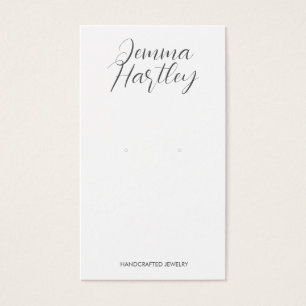 Cartes De Visite Écran moderne simple Script noir blanc oreille
