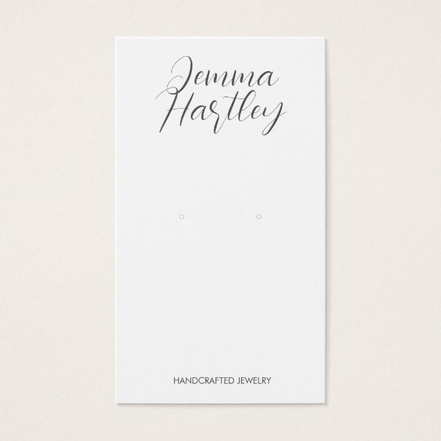 Cartes De Visite Écran moderne simple Script noir blanc oreille (Devant)