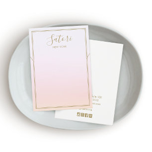 Cartes De Visite Écran Pastel Pink Rainbow Ombre Script
