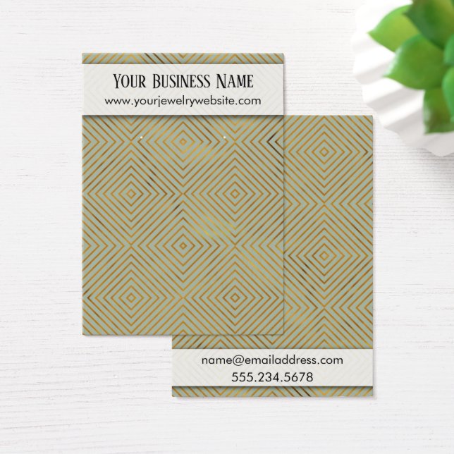 Cartes De Visite Écran Porte-oreille Vert Motif Or (Bureau)