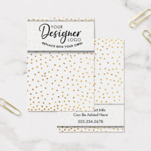 Cartes De Visite Écran Porte-oreilles du logo Faux Gold Confetti