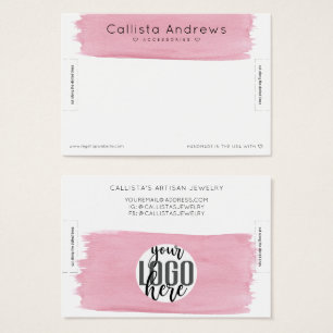 Cartes De Visite Écran rose blanc Aquarelle Bracelet