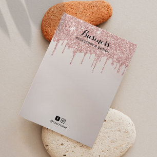 Cartes De Visite Écran rose en or à oreille de bijoux blush