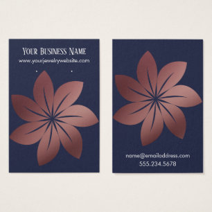 Cartes De Visite Écran rose Gold sur floral marine 5 Porte-oreille