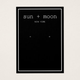 Cartes De Visite Écran simple Noir moderne de bijoux d'oreille