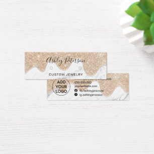 Cartes De Visite Écrans de parties scintillant en marbre or boucles
