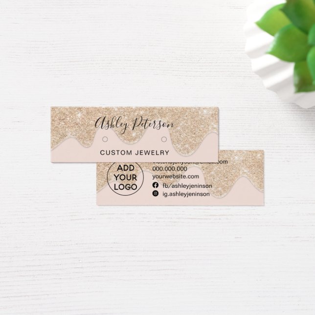 Cartes De Visite Écrans de parties scintillant en or chic des goutt (Bureau)