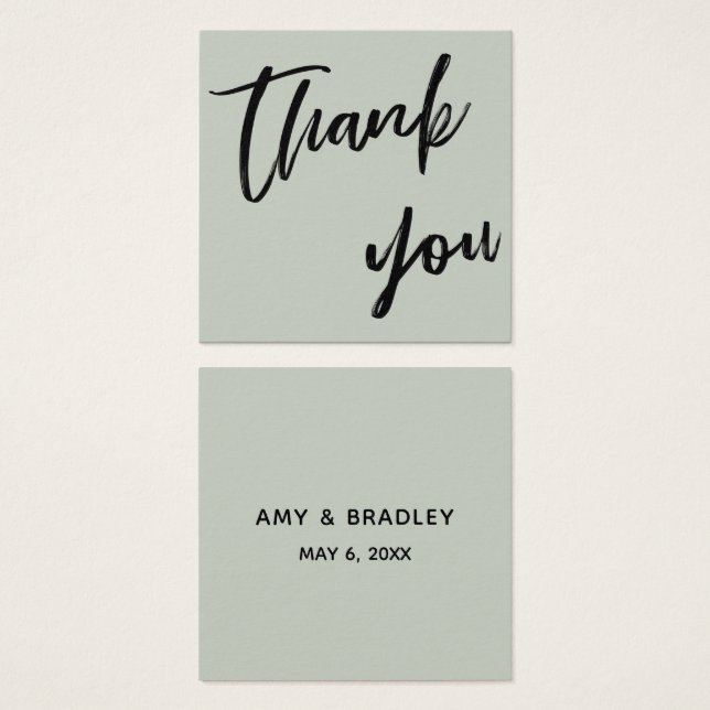 Cartes De Visite Écriture décontractée Mariage Merci Favoriser la p (Devant & derrière)