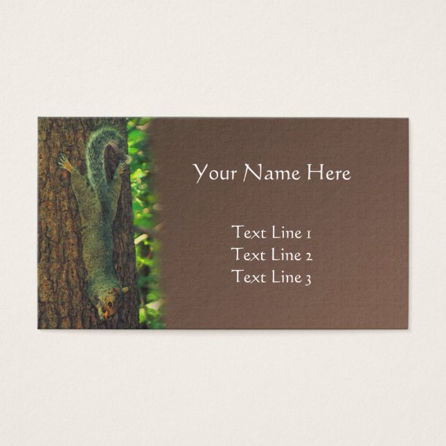 Cartes De Visite Écureuil à l'envers en bas Animal Nature Art (Devant)