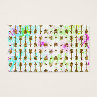 Cartes De Visite Effet parties scintillant or flèches aquarelles éc