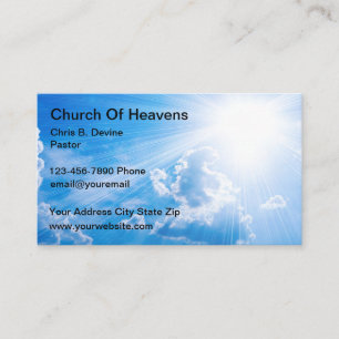 Cartes de visite Église Ciel Soleil Lumière Rayons