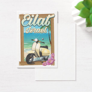 Cartes De Visite Eilat Beach Israel scooter affiche de voyage
