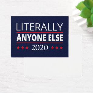 Cartes De Visite Election 2020, Anti-Trump - N'Importe Qui D'Autre