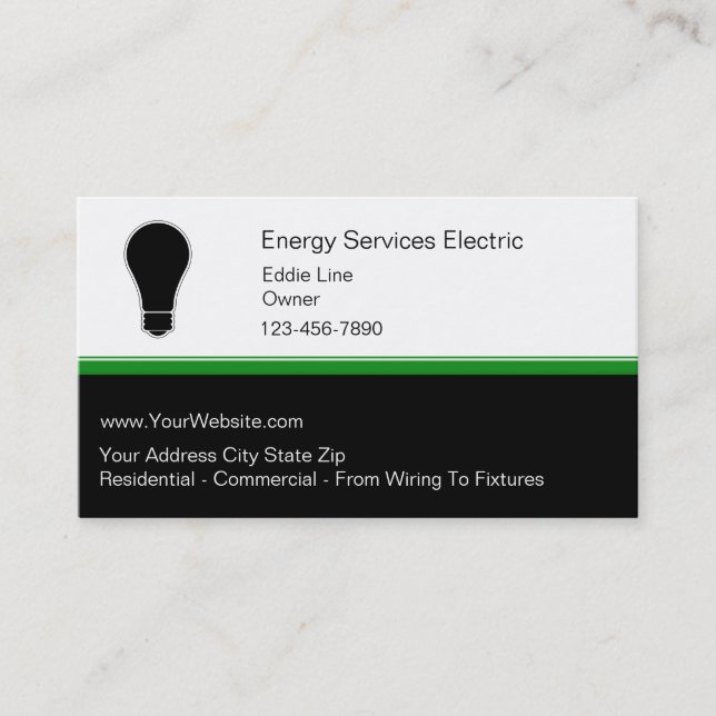 Cartes de visite électricien (Devant)