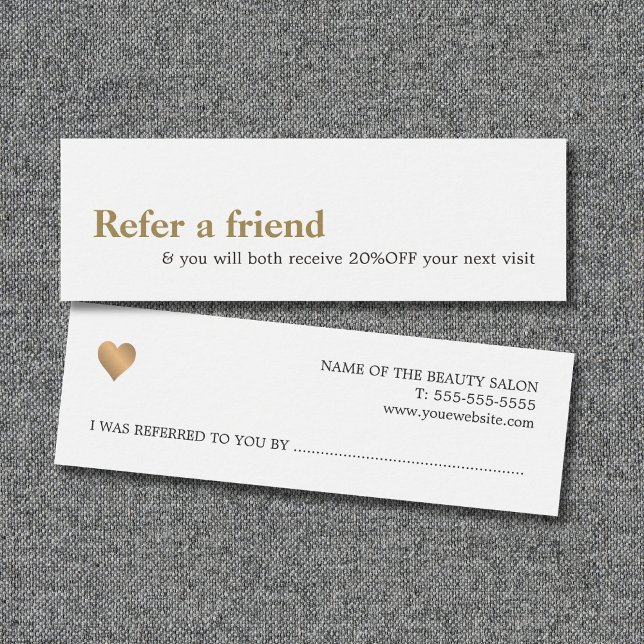 Cartes De Visite Élégance Moderne Blanc Or Faux Beauté Parrainage (Créateur téléchargé)