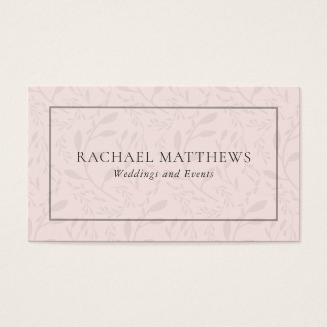 Cartes De Visite Élégance subtile Rose Feminine Florale (Devant)
