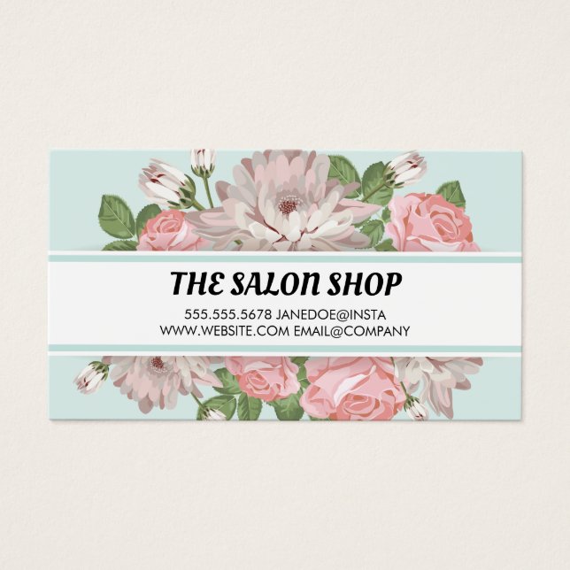 Cartes De Visite Élégant Arrière - plan floral (Devant)