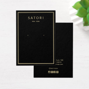 Cartes De Visite Elégant Black Gold Bordure Elevage Bijoux Display
