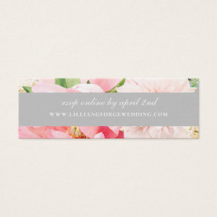 Cartes De Visite Elegant Blush Floral Mariage Website RSVP