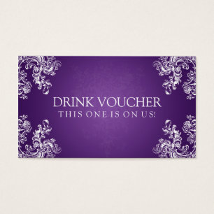 Cartes De Visite Élégant bon de boisson Vintage perruques 2 violet