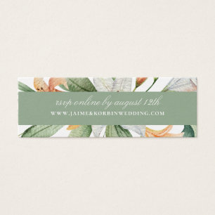 Cartes De Visite Elegant Botanical Lily Floral Wedding Site RSVP