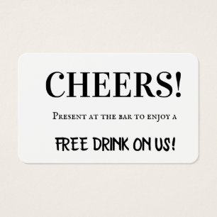 Cartes De Visite Elégant Cheer Corporate Editable Free Drink Bicket