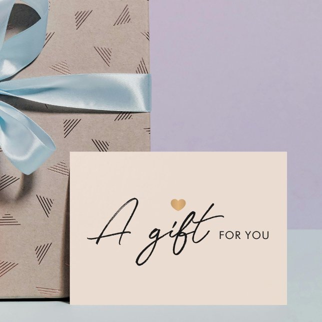 Cartes De Visite Élégant Clean Faux Gold Heart Pastel (Créateur téléchargé)