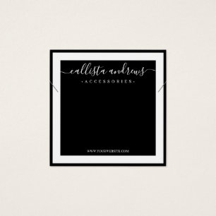 Cartes De Visite Élégant collier à bordure blanche Cursive