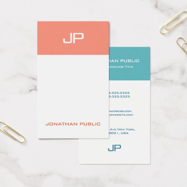 Cartes De Visite Elegant Colors Elite Design Modern Monogram (Bureau)