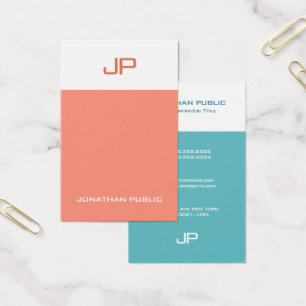 Cartes De Visite Elegant Colors Trendy Design Modern Monogram