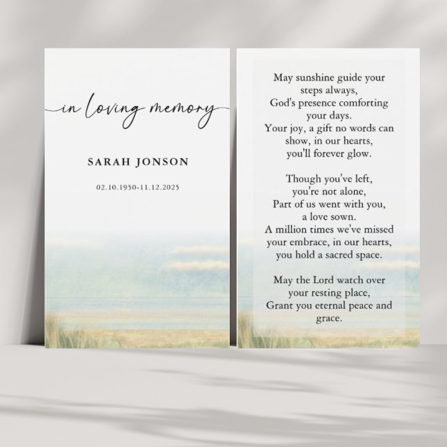 Cartes De Visite Élégant Dans L'Amour Mémoire Funéraire Prière comm (Créateur téléchargé)