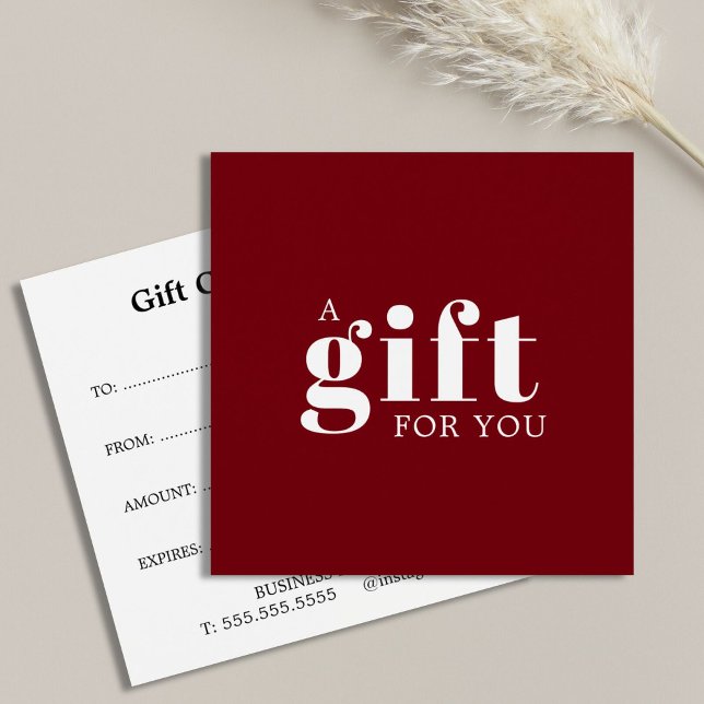 Cartes De Visite Elegant Deep Red White Beauty Salon (Créateur téléchargé)