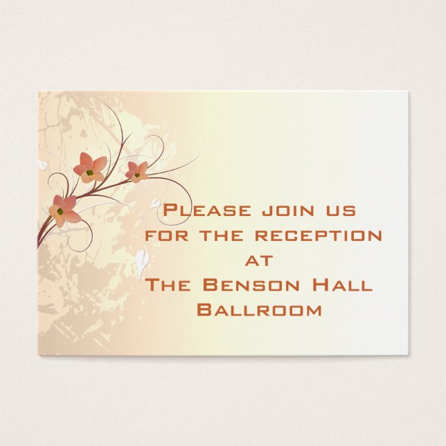 Cartes De Visite élégant design tourbillon de fleurs orange (Devant)