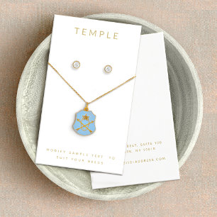 Cartes De Visite Élégant écran de collier d'oreille blanc moderne