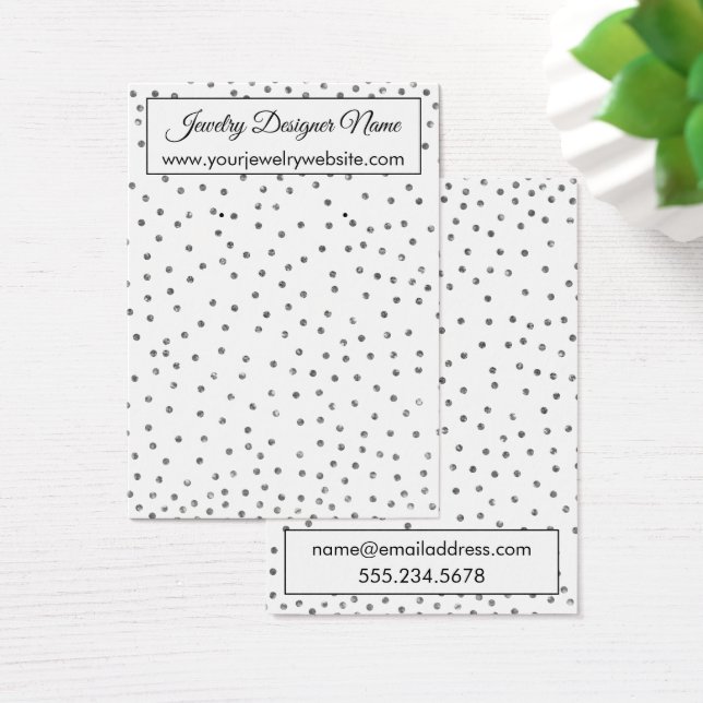 Cartes De Visite Élégant écran de support d'oreille en argent (Bureau)