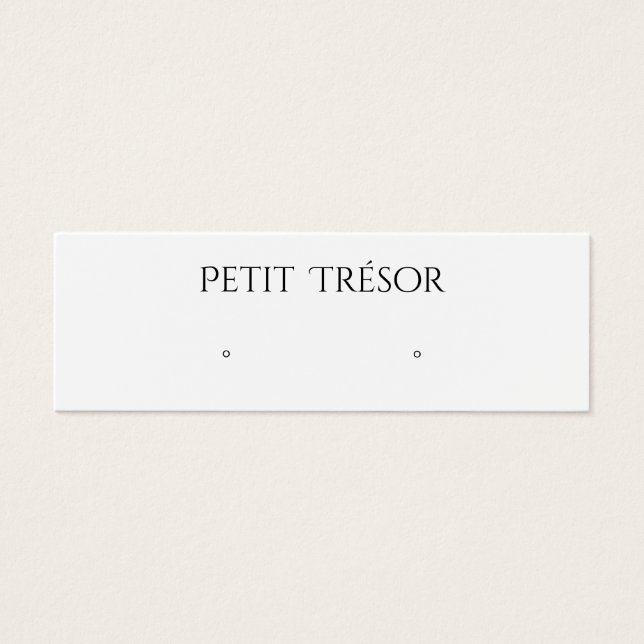 Cartes De Visite Élégant Écran d'oreille blanc brut (Devant)