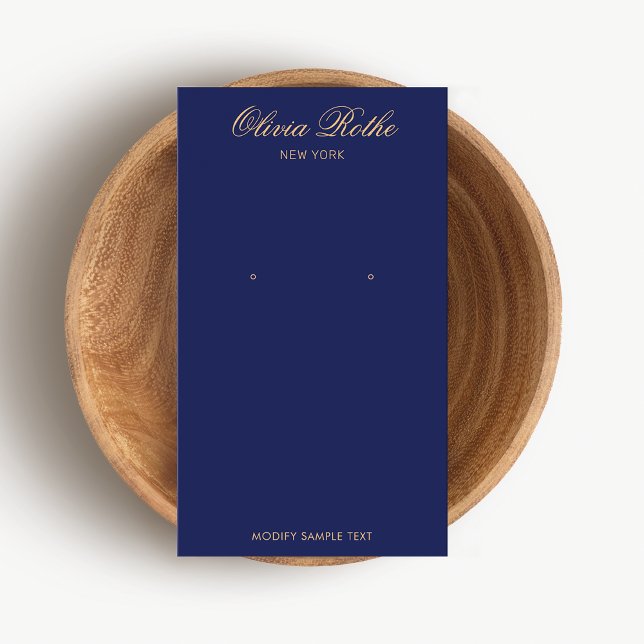 Cartes De Visite Élégant écran d'oreille bleu marine (Créateur téléchargé)