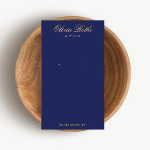 Cartes De Visite Élégant écran d'oreille bleu marine